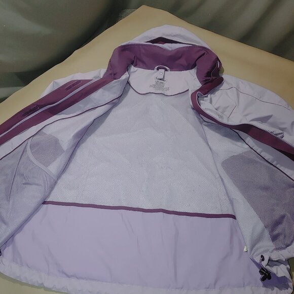 LL Bean Jacket Coat Size XL Lavender Plum Purple Nylon Hooded Windbreaker Shell - Picture 11 of 12
